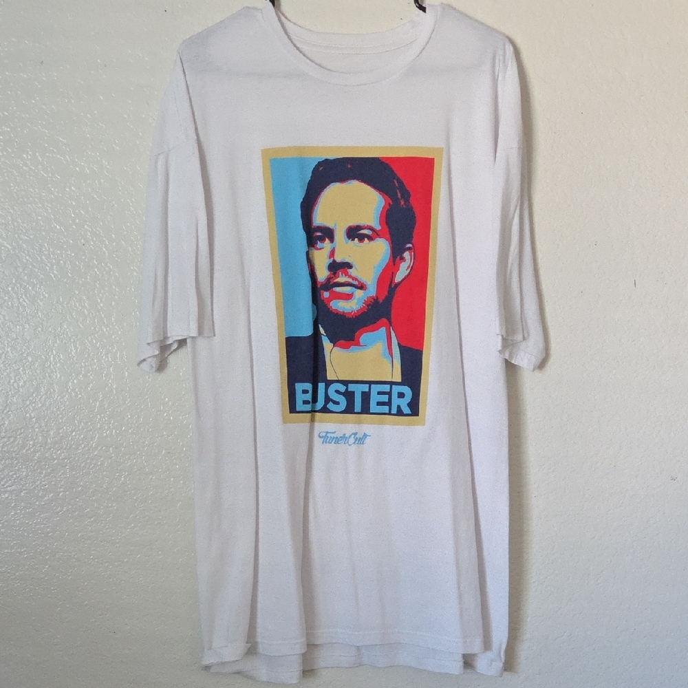 TunerCult Paul Walker "Buster" White Graphic T-Shirt